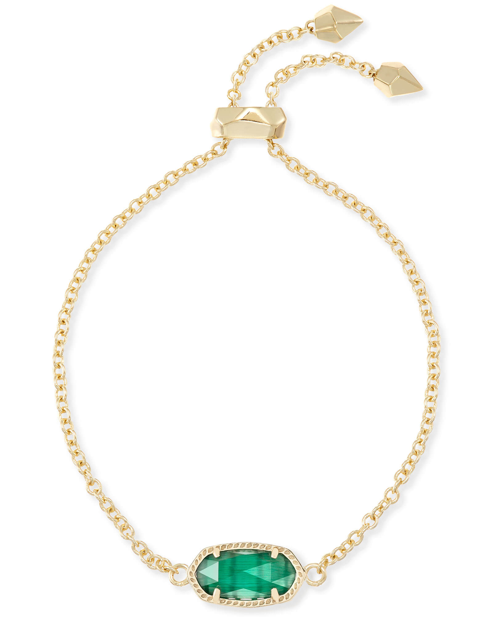 May birthstone Emerald bead bar crystal bracelet in 14k gold fill 6 chain with 2 adjustable extender 