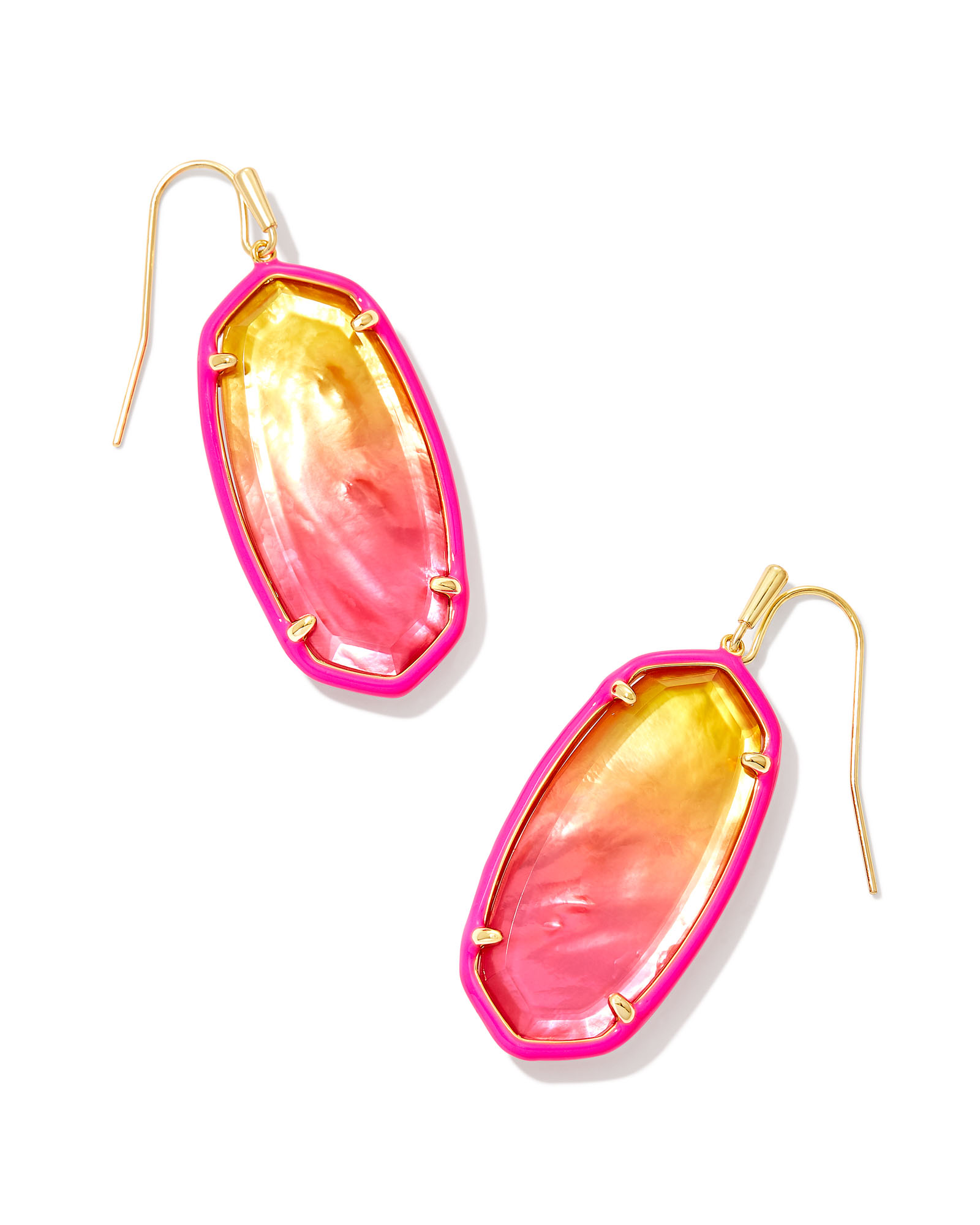 Kendra Scott Elle Open Frame Crystal Drop Earrings in Gold